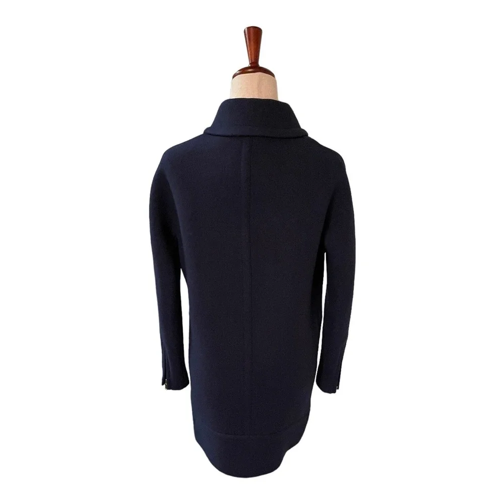 JCrew Stadium Cloth Nello Gori Jacket Wool Blend Blue Women's Sz 4 Excellent - Picture 4 of 10